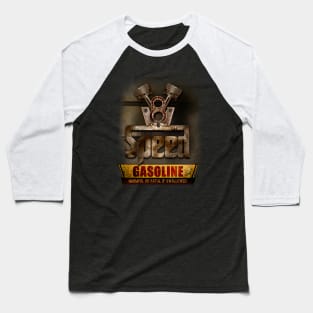 V8 Speed Gasoline Engine Baseball T-Shirt